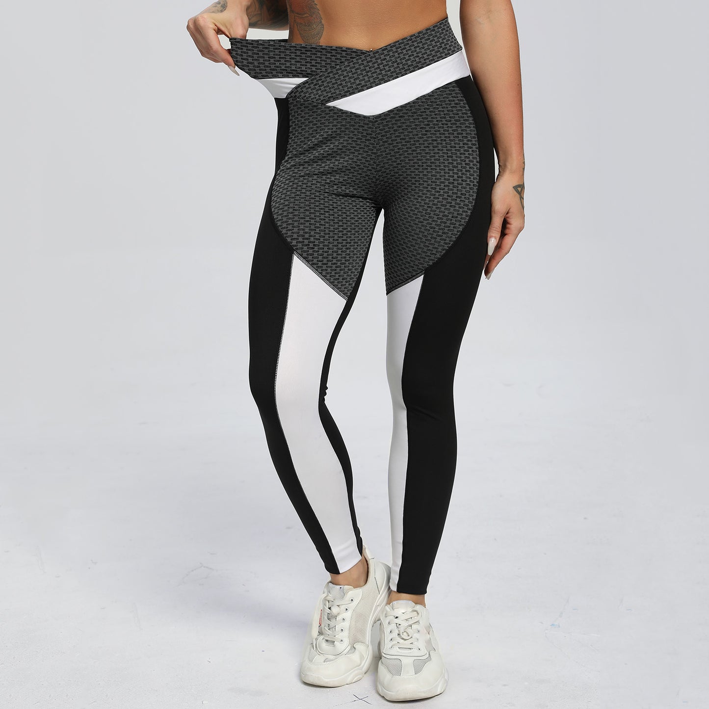 Calça Legging Fitness Estampa em Recortes Grace