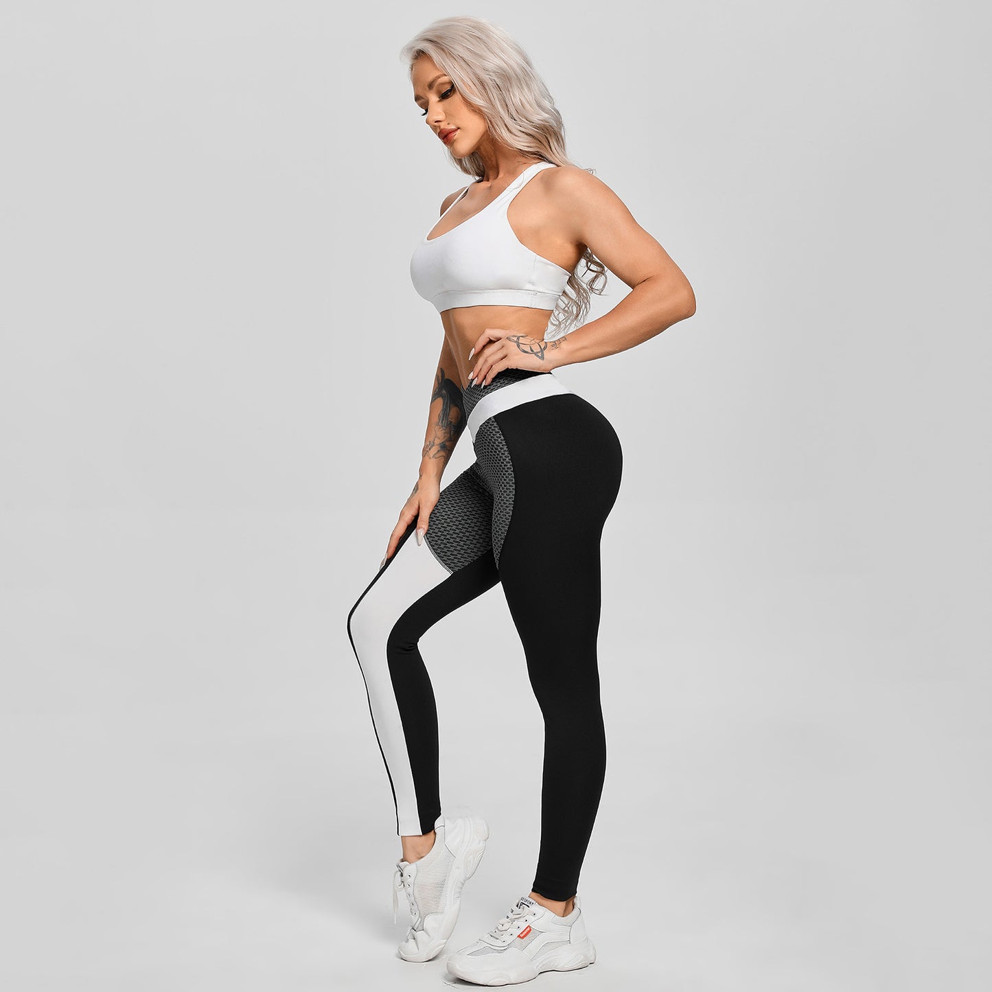 Calça Legging Fitness Estampa em Recortes Grace