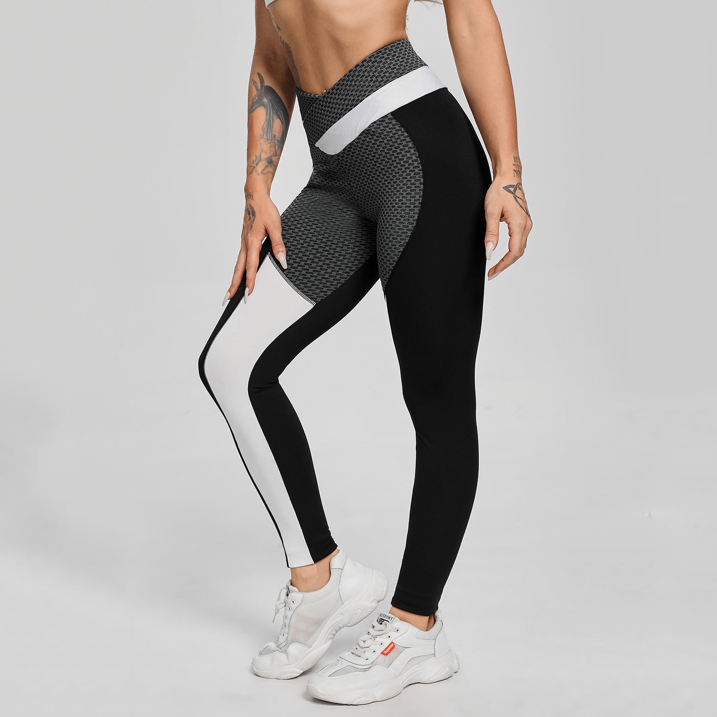 Calça Legging Fitness Estampa em Recortes Grace