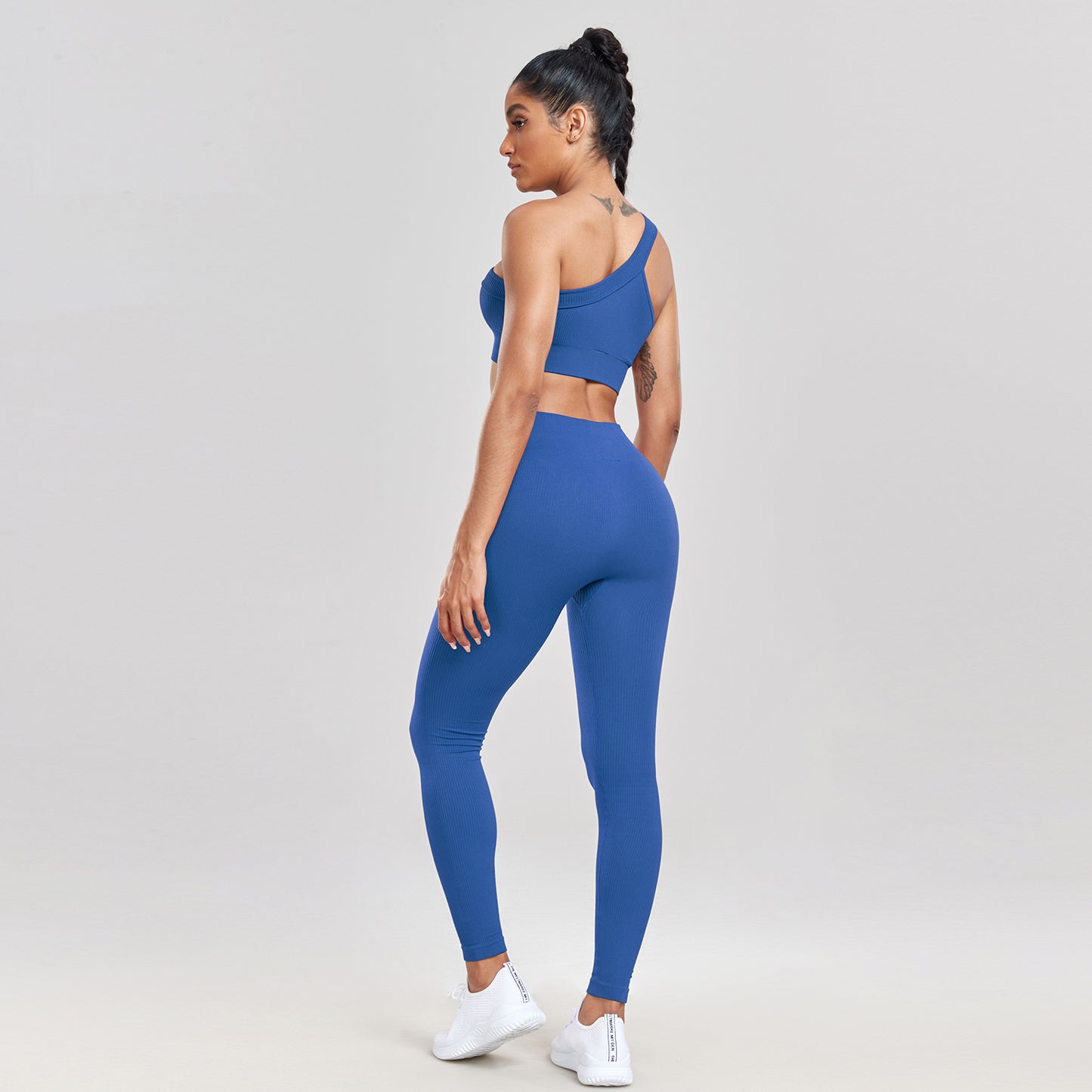 Conjunto Fitness Top Um Ombro Só e Calça Legging Ayumi