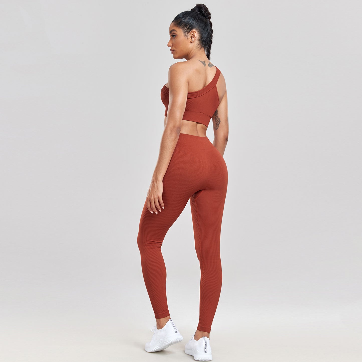 Conjunto Fitness Top Um Ombro Só e Calça Legging Ayumi