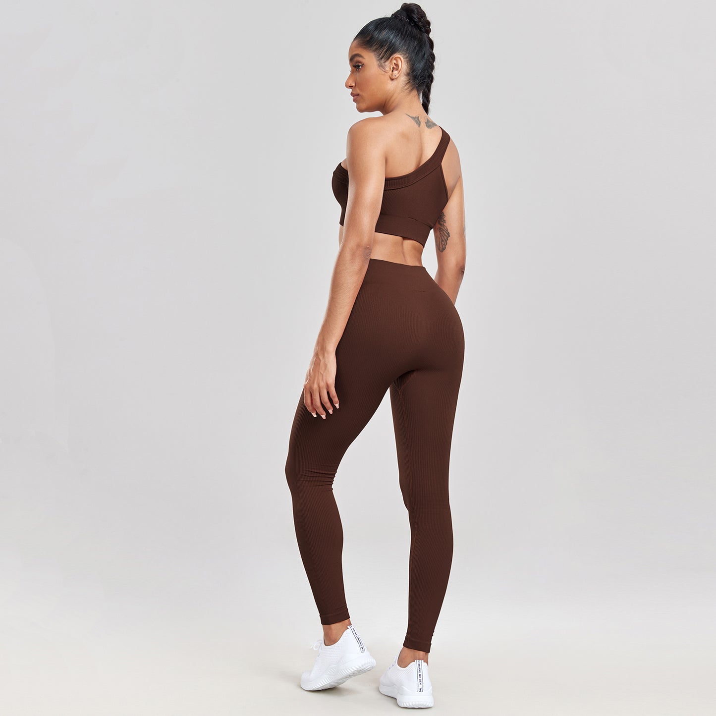 Conjunto Fitness Top Um Ombro Só e Calça Legging Ayumi