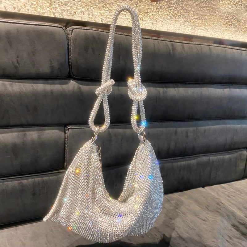 Bolsa de Ombro com Strass Alicia