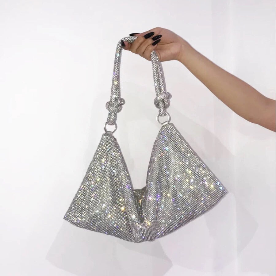 Bolsa de Ombro com Strass Alicia